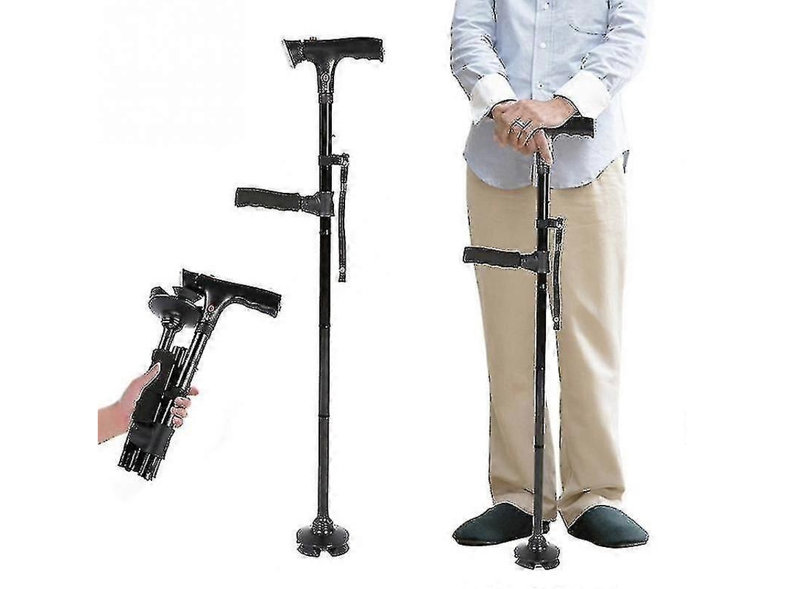 Bastón plegable para personas mayores con luz LED y alarma