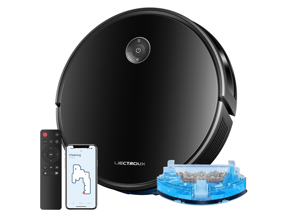 Aspiradora robot Liectroux C7 (mapeo inteligente, aplicación wifi y control remoto, succión de 6 kPa, motor sin escobillas)