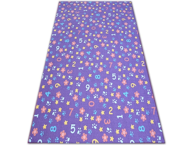 Alfombra DYWANY LUSZCZOW Numbers (Morado - 300 x 300 cm - Poliamida)