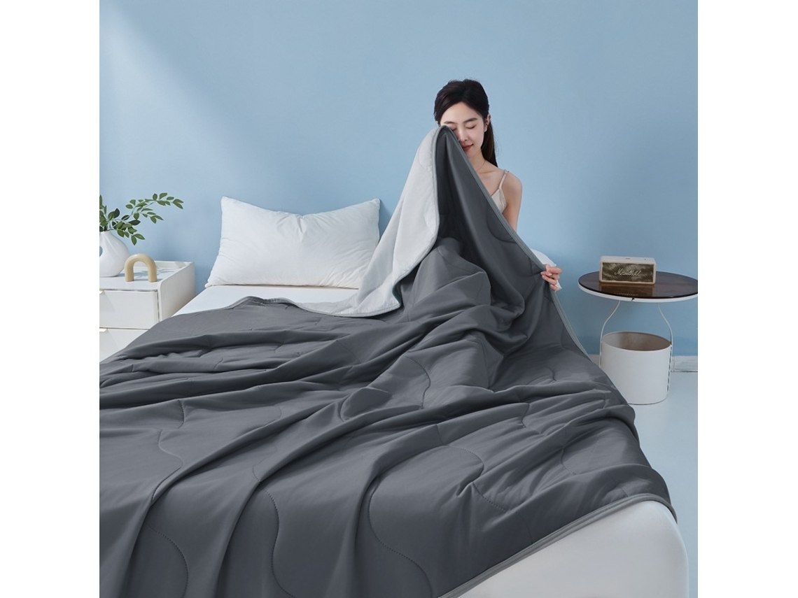 Manta Refrescante De Verano, Suave Y Cómoda Al Tacto (gris Oscuro/100x150cm) Gertiz