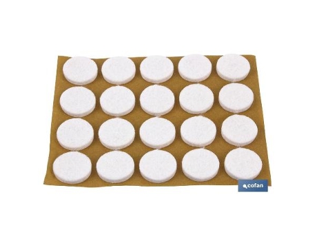 Bl 2x20 uds fieltro redondo blanco 17x3mm caja 10 unid.
