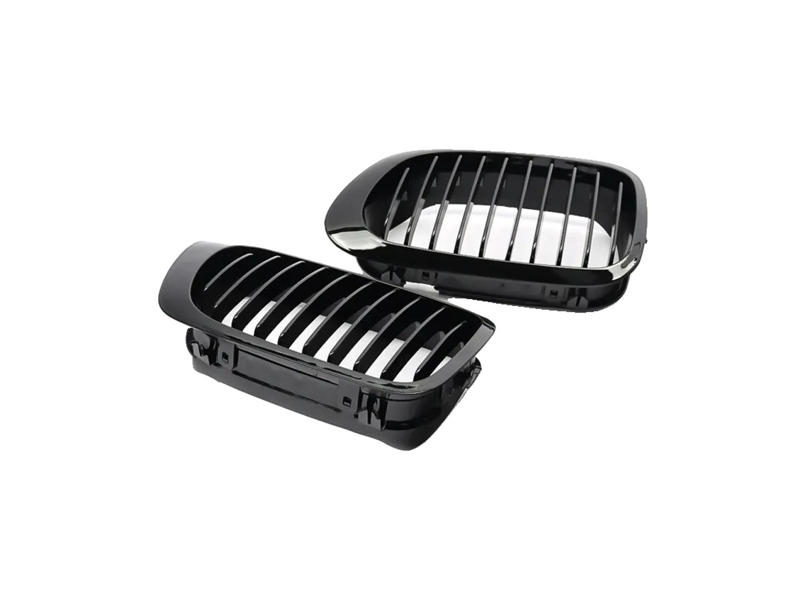 Rejilla del parachoques delantero, plástico ABS resistente, reemplazo directo, negro brillante OEM