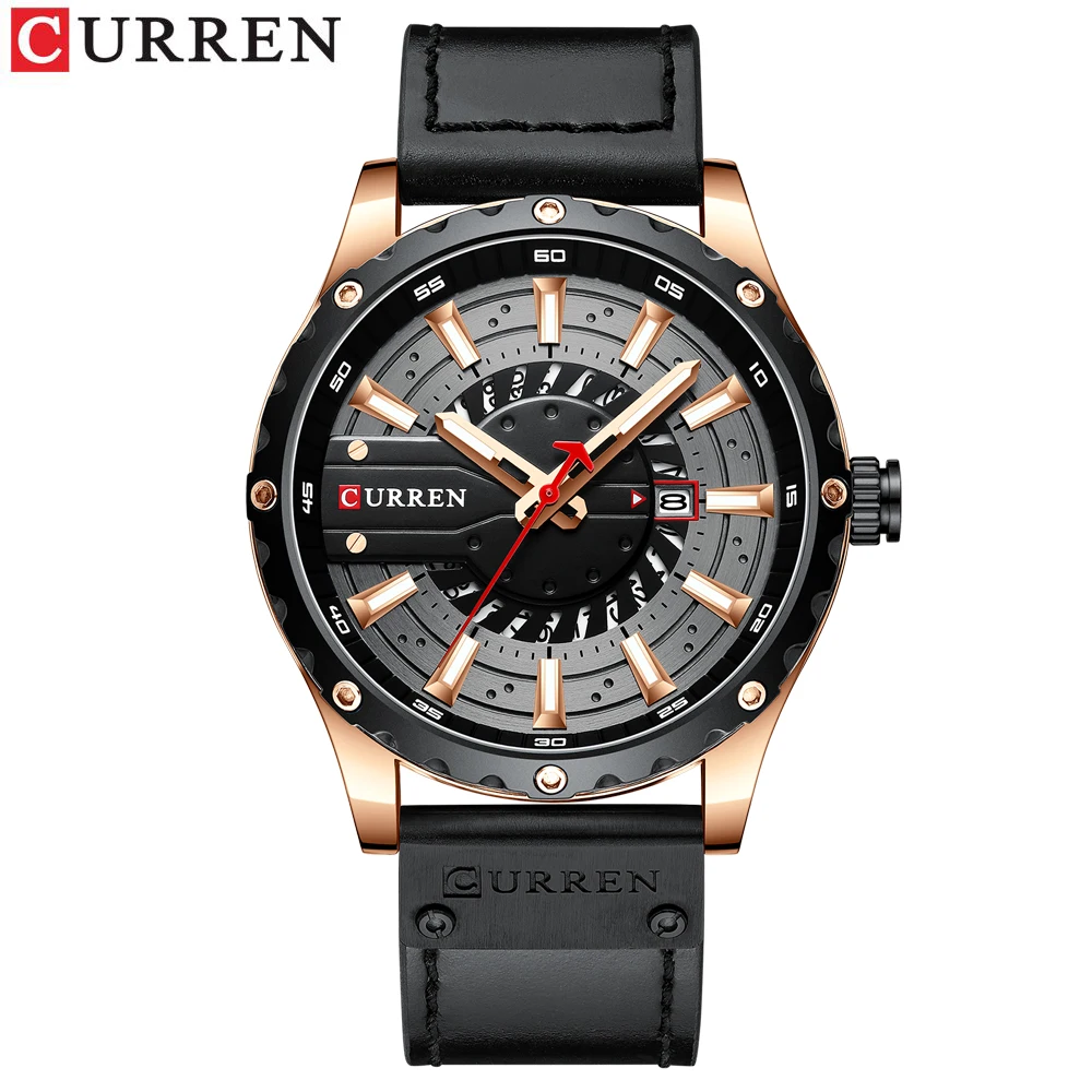 Reloj Deportivo Militar De Cuero Genuino Para Hombre, Resistente Al Agua Y Con Calendario.