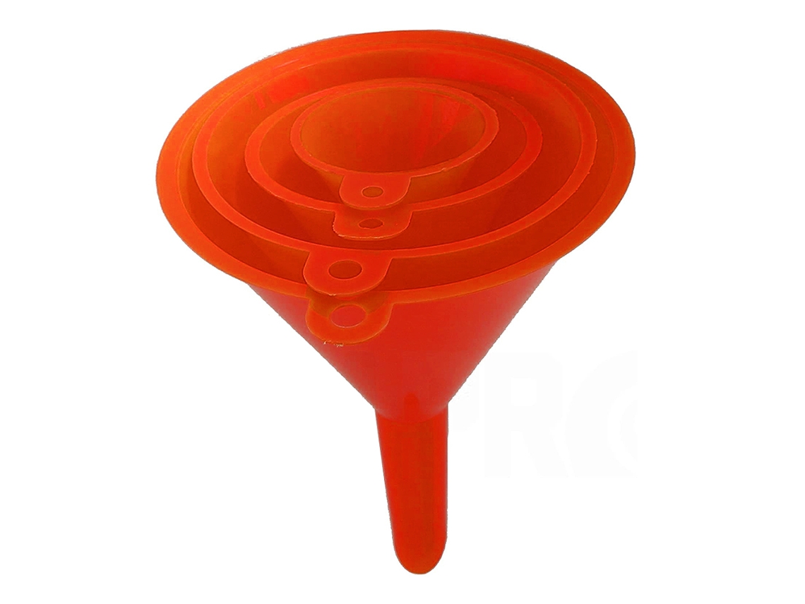 Juego de 4 embudos de plástico para aceite, gasolina y líquidos de automoción, herramienta de repostaje para el hogar y la cocina.