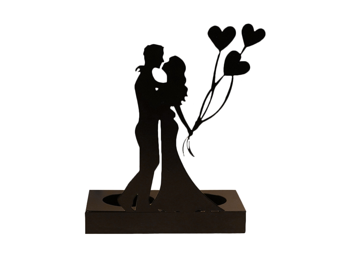Portavelas con forma de pareja para aniversario de bodas