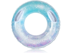 Anillo flotante inflable transparente con purpurina de colores, juguetes de piscina para playa, adultos y niños.