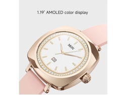 Reloj inteligente Amoeled 1.19 con monitor de salud femenina en oro rosa Yizhood