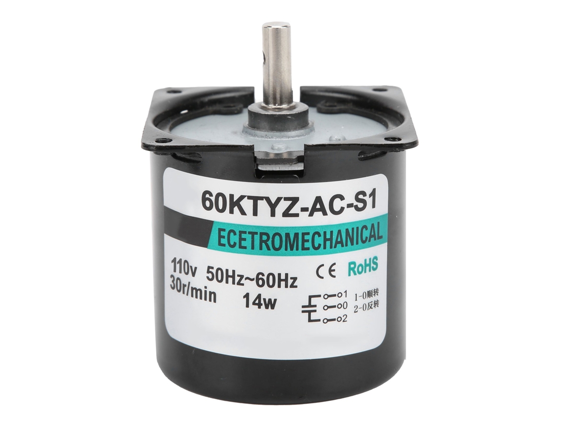 Motor síncrono de CA de 14 W, imán permanente, baja velocidad (30 rpm), eje central de alto par, XD60KTYZ, 110 V CA