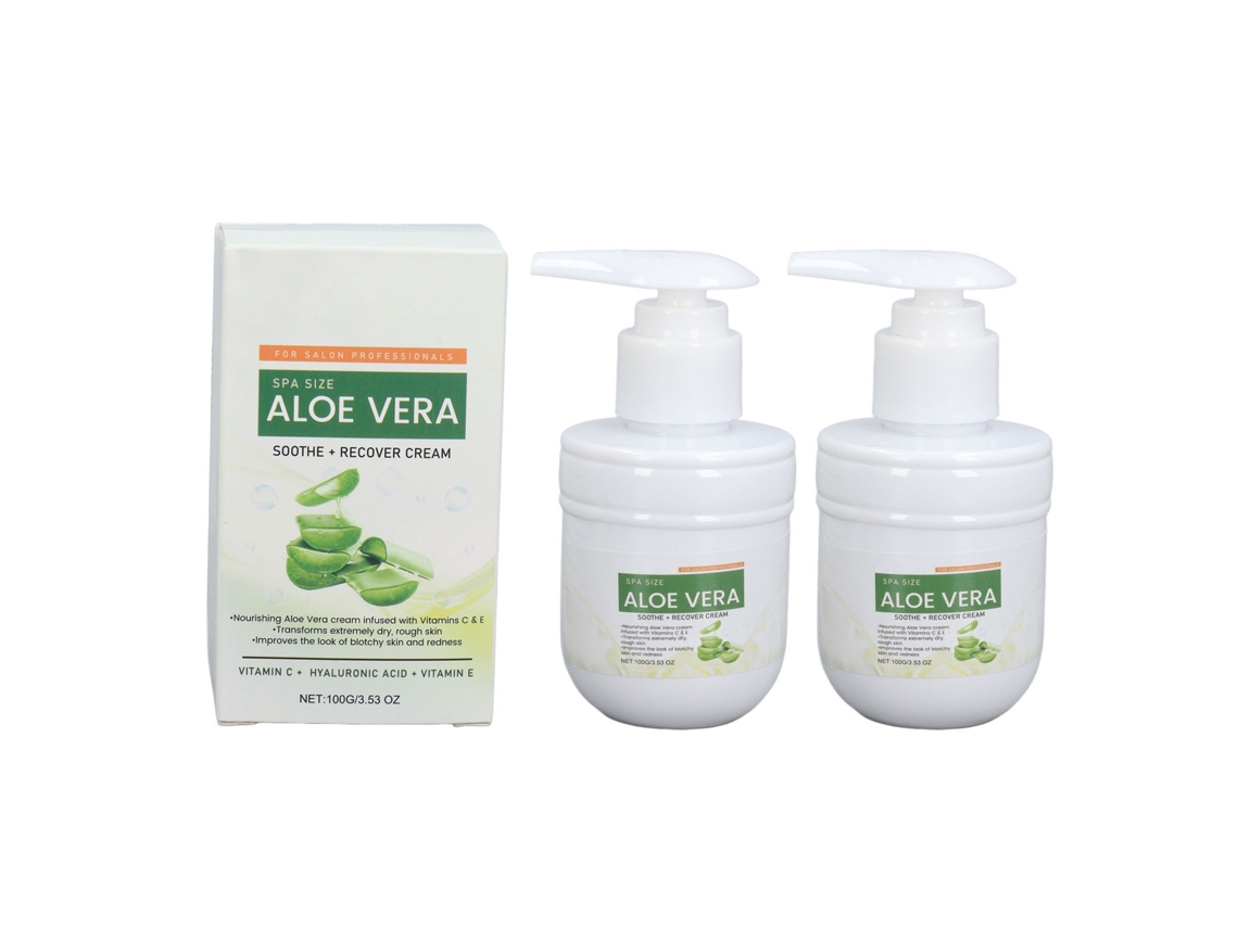 Crema de Reparación Post-solar con Aloe 2pcs 100g Hidrata, Nutre, Repara Quemaduras Solares, Piel, Manos, Piernas, Ligera