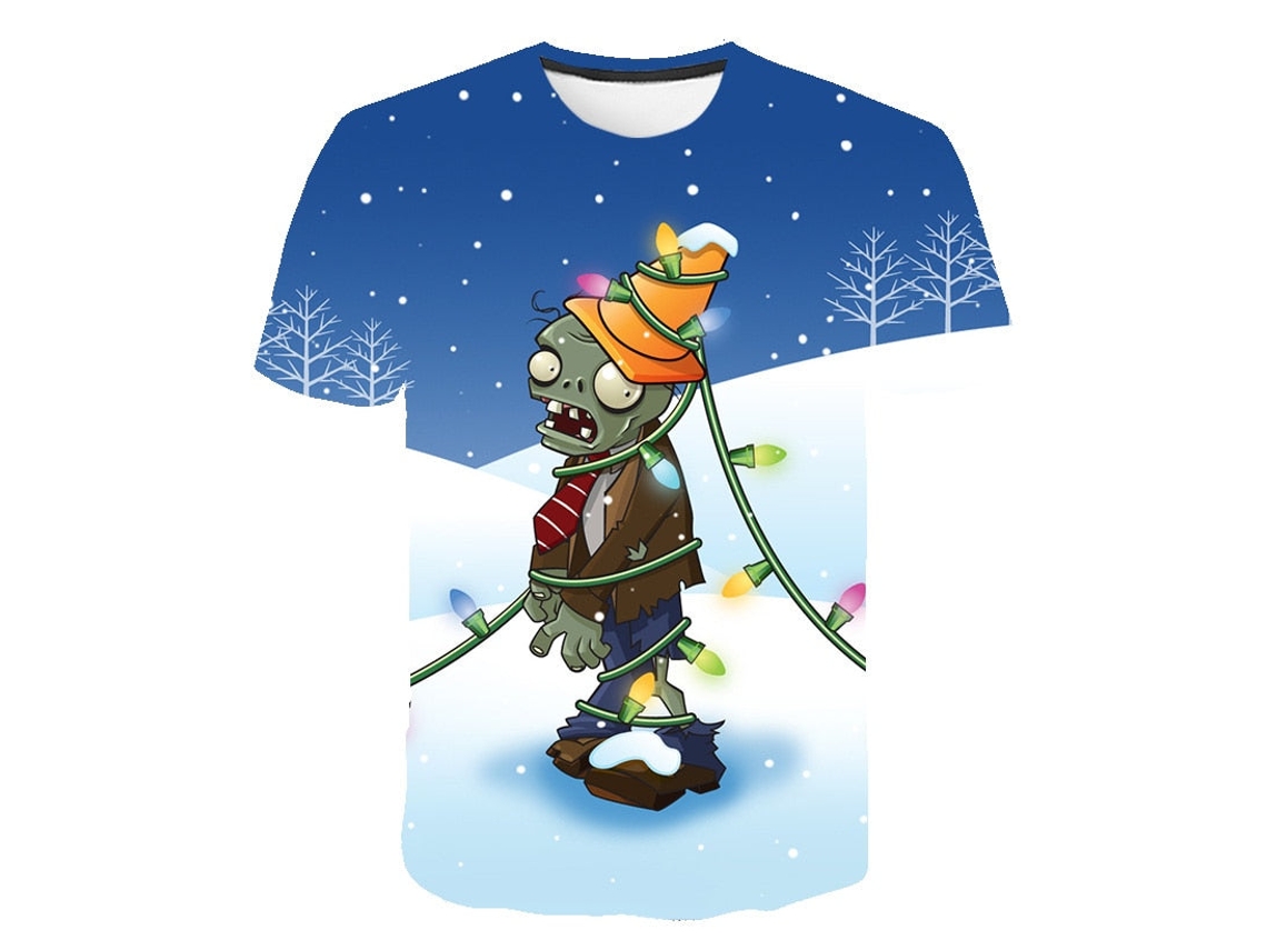 Playera de Verano de Dibujos Animados de Plants Vs Zombies, Ropa
