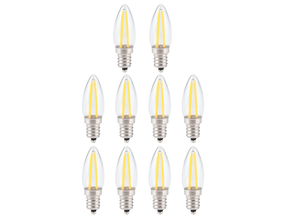 2026-10 Piezas Bombillas Led E12 1.5w Ac230v Filamento Largo Mini Para Iluminación Hogar Coche Paisaje