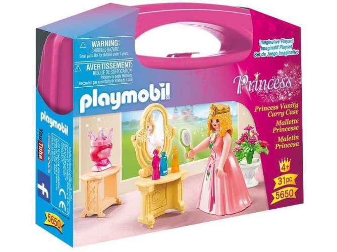 PLAYMOBIL Princess: Maletín de transporte para el tocador de la princesa (Edad Mínima: 4 - 31 Piezas)