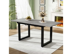 Mesa de comedor de acero estilo industrial gris