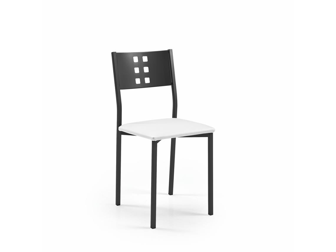 Cadeira de Cozinha Pretazamora 38x86x47cm Couro Sintético Branco FANMUEBLES