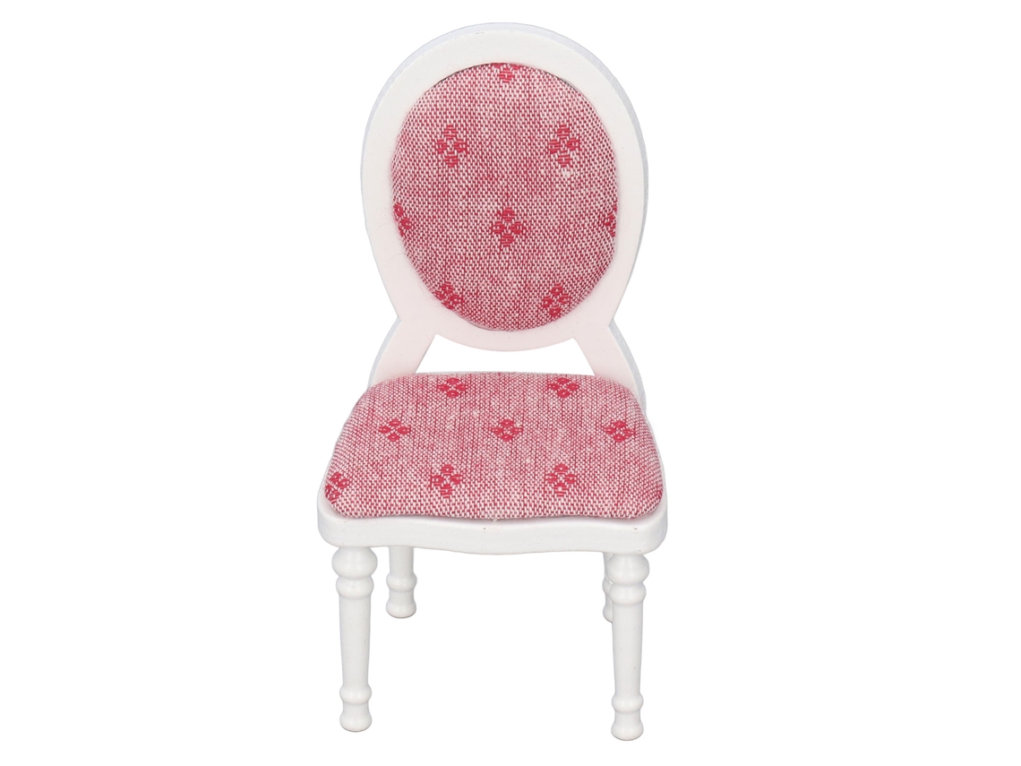Silla De Casa De Muñecas Retro De Madera Blanca Con Respaldo Alto, Miniatura A Escala 1:12