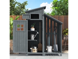 Casita De Jardín Pequeña De Madera Gris, 124x46x174cm