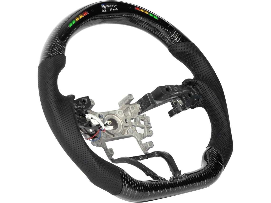 Volante Led De Fibra De Carbono Para Modelos 2018-2020, Con Luces De Cambio De Marchas Y Pantalla Lcd, Tapizado En Cuero Nappa.
