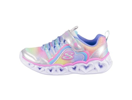Zapatillas Deportivas SKECHERS Heart Lights Rainbow Lux (Plateado, Rosa, Azul - Tejido, Material Sintético- 35)