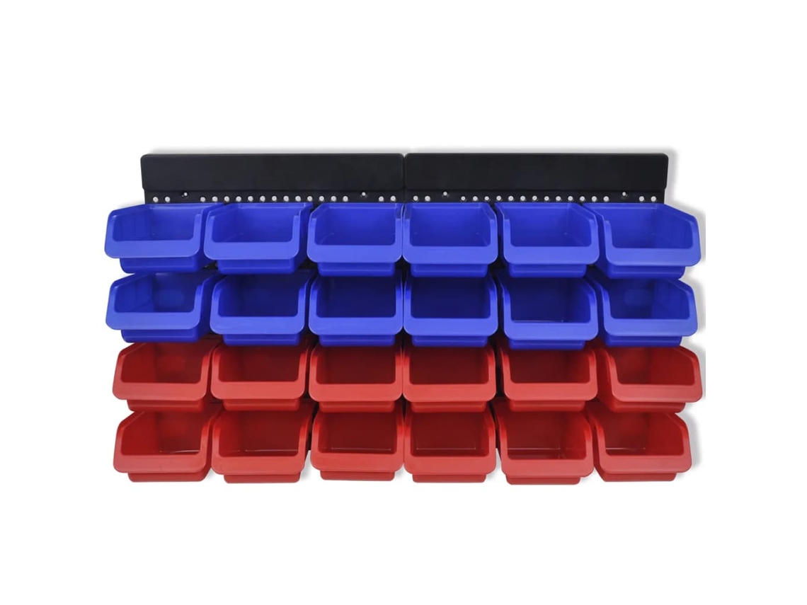 Organizador de herramientas de pared 2 piezas Rojo Azul EXCLUSIVO MAISON