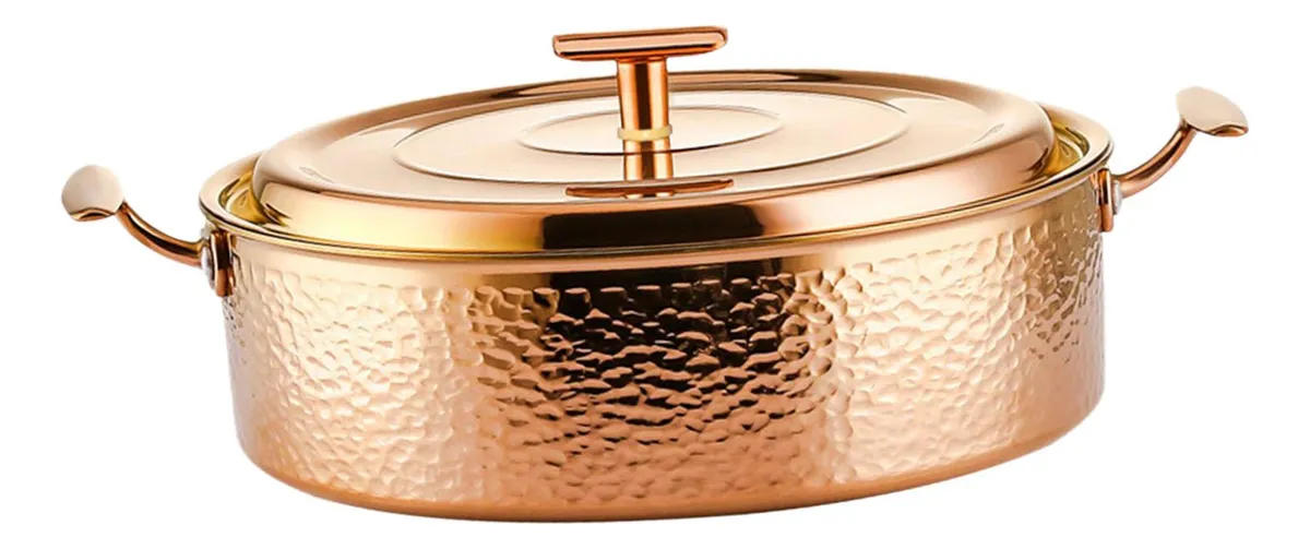 Olla de cobre caliente, olla dorada fácil de cocinar Mvayotoy