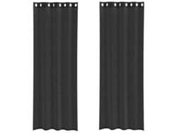 Maison Exclusive - Cortinas De Gasa Con Ojales 2 Uds Negro140x260 Cm