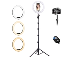 Anillo de luz para selfies para fotografía de maquillaje profesional, trípode extensible que garantiza una iluminación estable y ajustable, soporte
