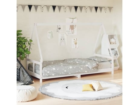 Estructura De Cama Infantil VIDAXL Blanco Madera (80x200 cm)