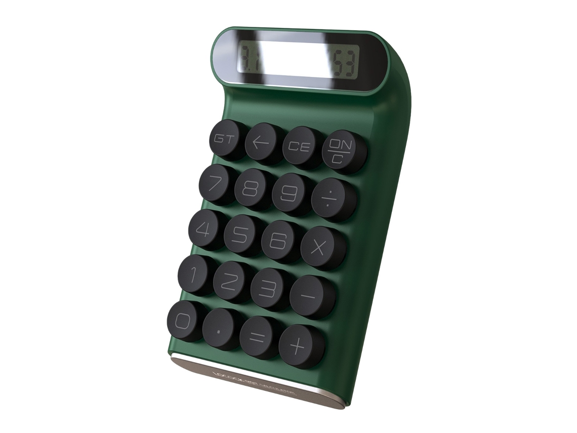 Calculadora mecánica con llave eléctrica para uso diario y básico de oficina, con pantalla LCD