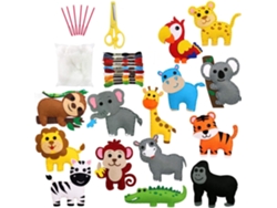 Kit de costura DIY con temática de dinosaurios para niños - Actividades al aire libre - Mdug (14 animales)