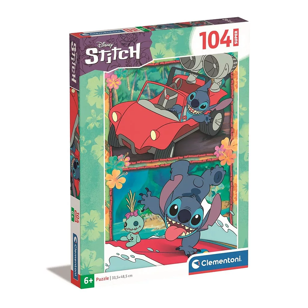 Superpuzle Clementoni Disney Stitch Adventure, 33,5 x 48,5 cm, 104 piezas