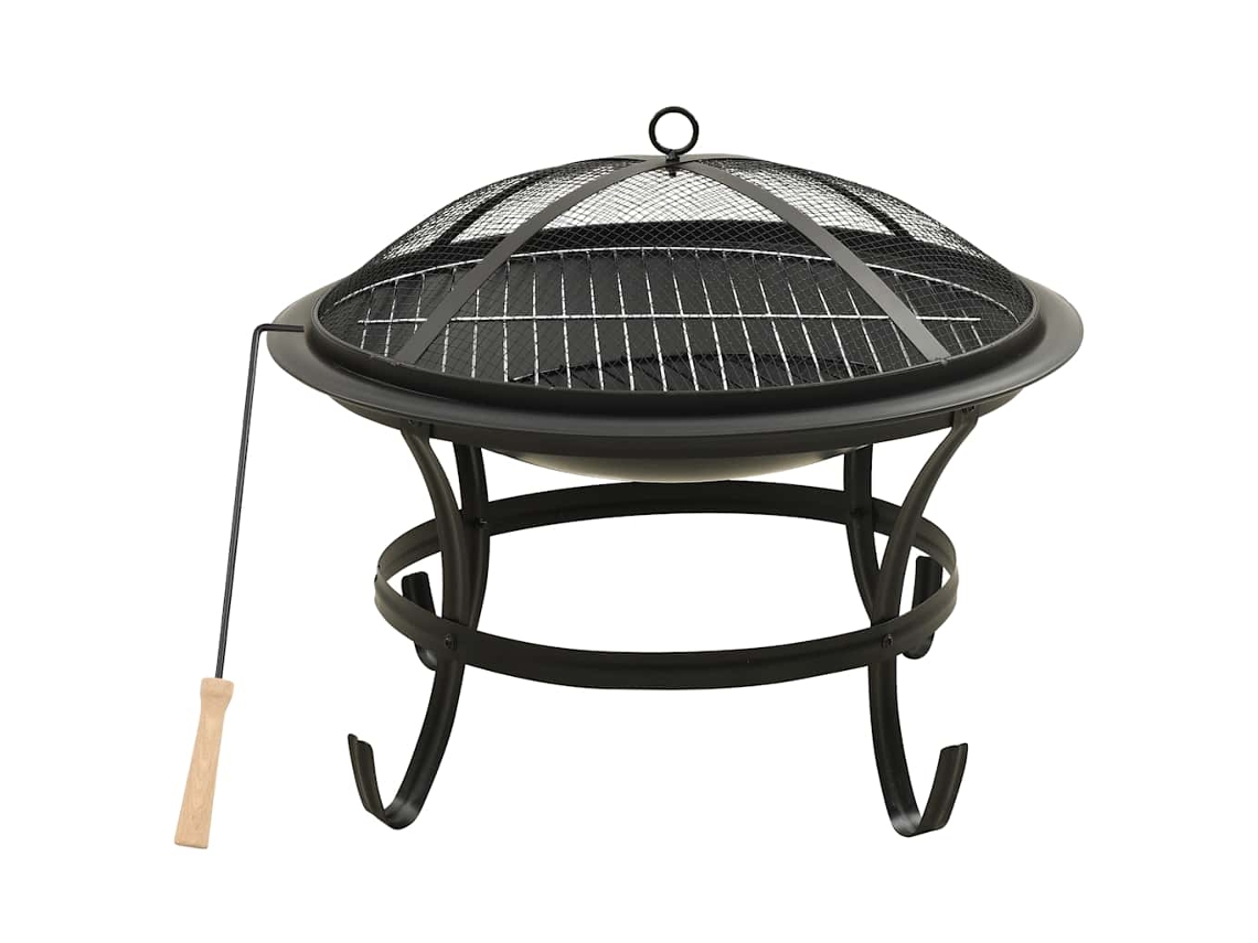 Brasero VIDAXL Negro Acero (56x56x49 cm)