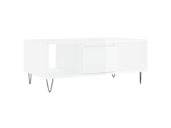 Maison Exclusive - Mesa De Centro Madera Contrachapada Blanco Brillo 90x50x36,5 Cm