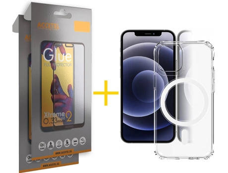 Kit Carcasa y Protector 2 X Cristal Full iPhone 11 Pro Skyhe Magsafe Transparente