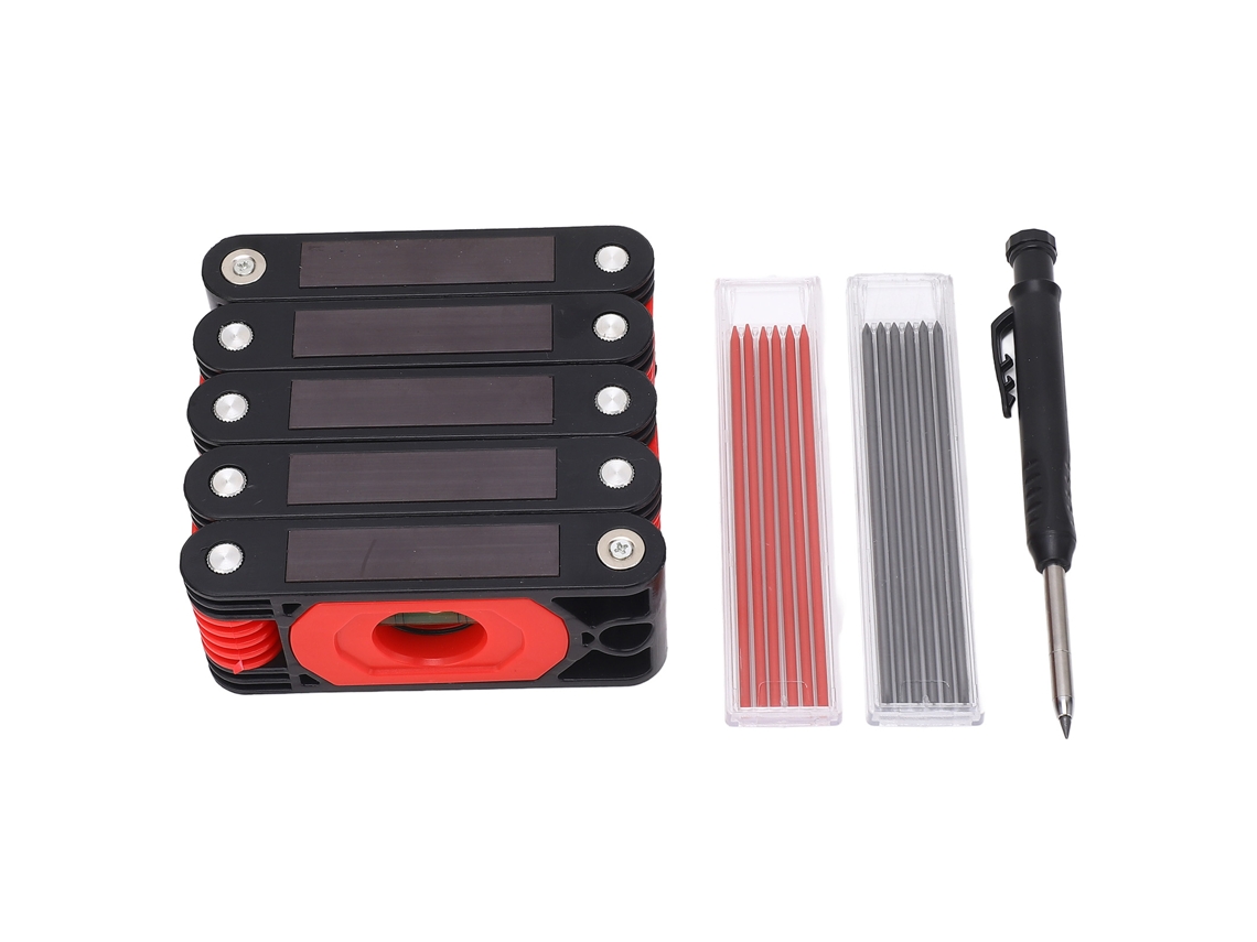 Lápiz Mecánico Sólido Y Juego De Nivel Plegable Para Carpintería, Herramienta De Medición De Madera