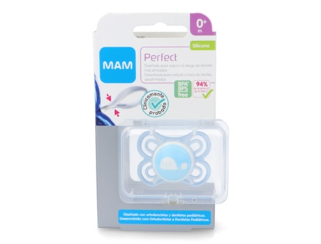 Chupete MAM Perfect 0+ Silicona 1 Unidade - Azul