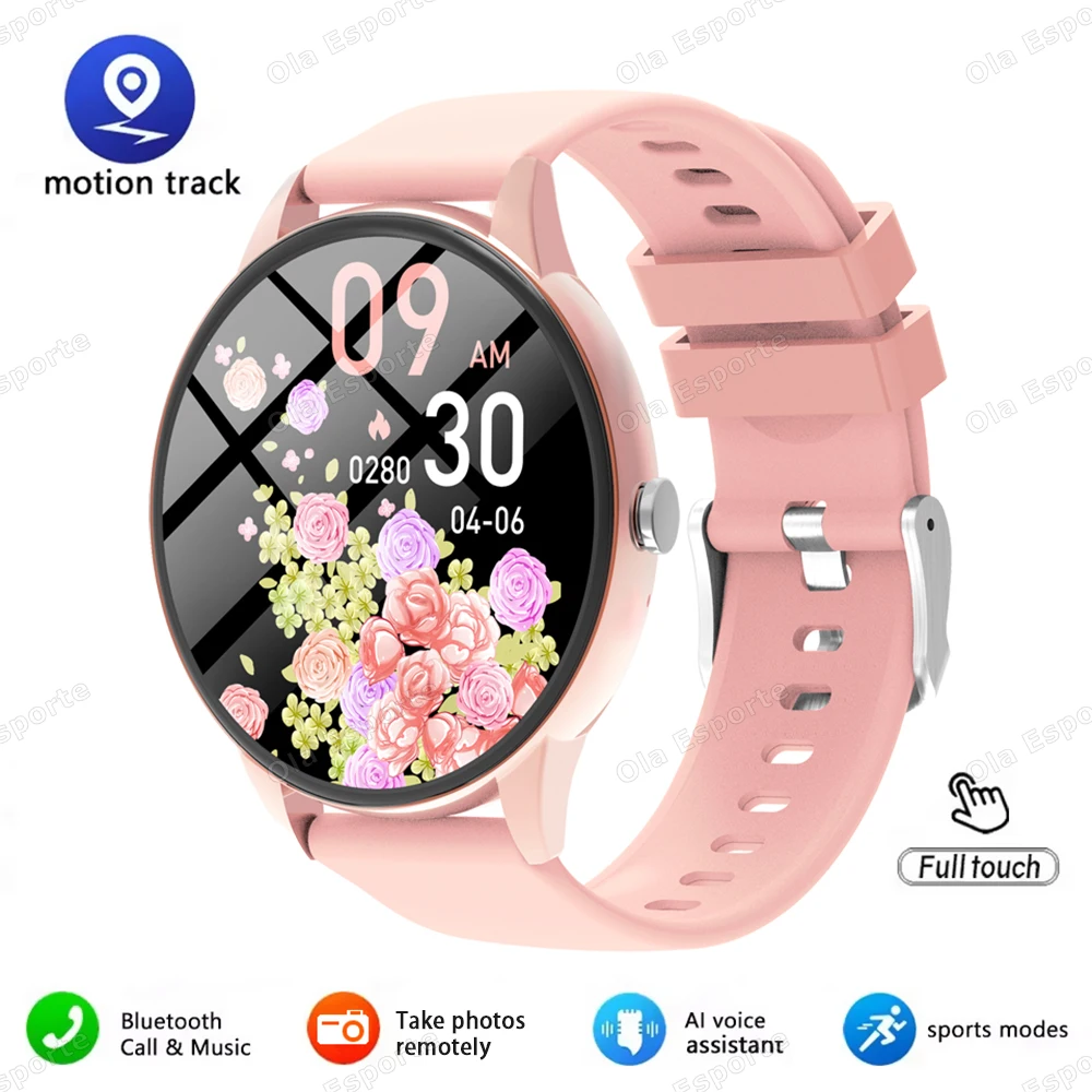 (rosa) Reloj Inteligente Con Soporte Para Llamadas Bluetooth, Fitness Deportivo, Monitoreo De Frecuencia Cardíaca, Monitoreo De Salud