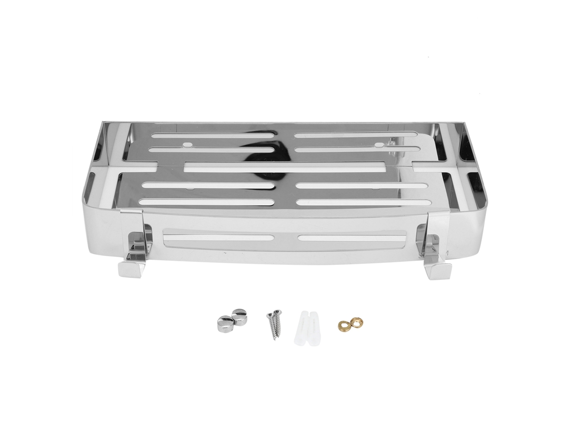 Estantería de baño de acero inoxidable con organizador de champú.
