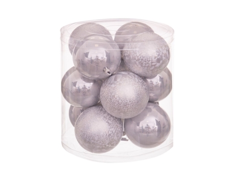 Bolas de Navidad Plateado Plástico 8 x 8 x 8 cm (12 Unidades)