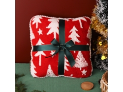 (caja De Regalo De Almohada Navideña - Roja 42 Cm) Almohada De Peluche, Cojín Para Sofá