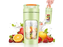 Batidora Verde 500ml Portátil Inalámbrica Antifugas Tritura Hielo Fruta