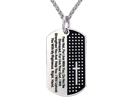 Collar de etiqueta de plata de hip hop domineering