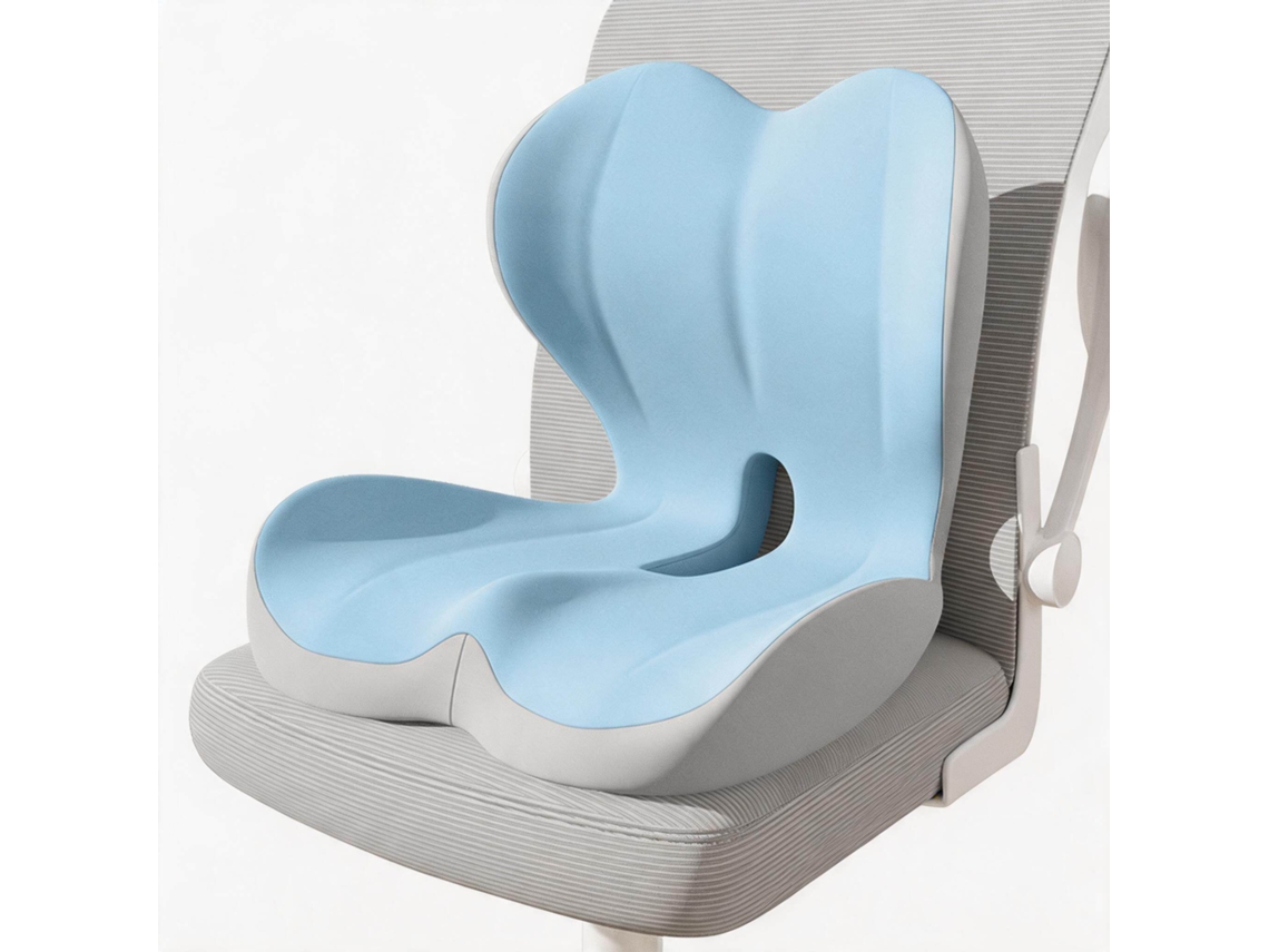 Almohadillas Para Silla Con Soporte Lumbar Chrui Ortopédica Con Respaldo 46x42x38cm (azul)