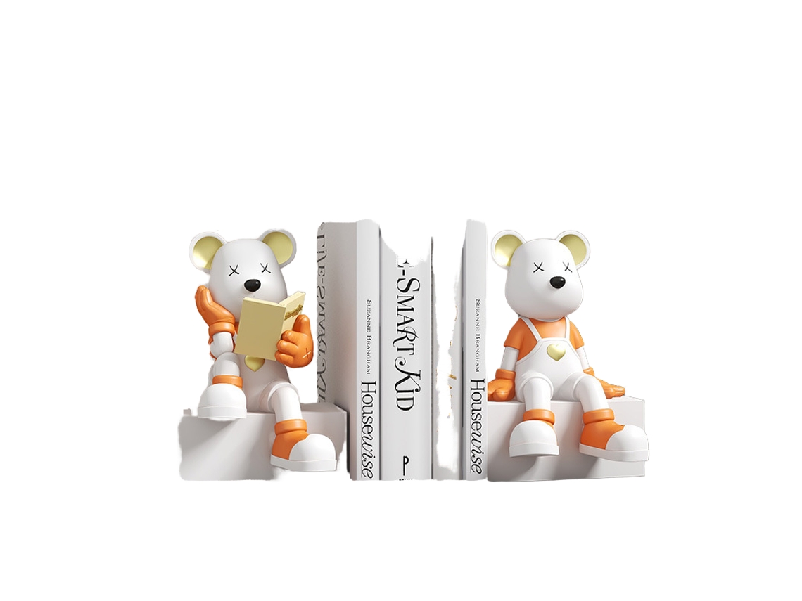 Sujetalibros de resina con figura de oso violento, decoración del hogar.