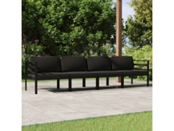 Conjunto de muebles de jardín con cojines de aluminio antracita, Dkd Home Decor