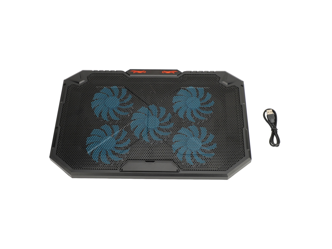 Base De Refrigeración Para Portátil Con 5 Ventiladores, Iluminación Rgb Y Ajuste De Altura Para Portátiles De 13‑17 Pulgadas