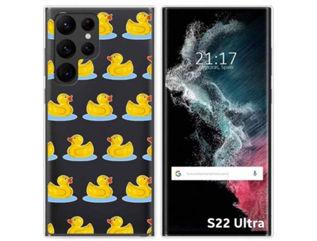 Carcasa Samsung Galaxy S22 Ultra 5G TUMUNDOSMARTPHONE Dibujos Transparente Pato Multicolor