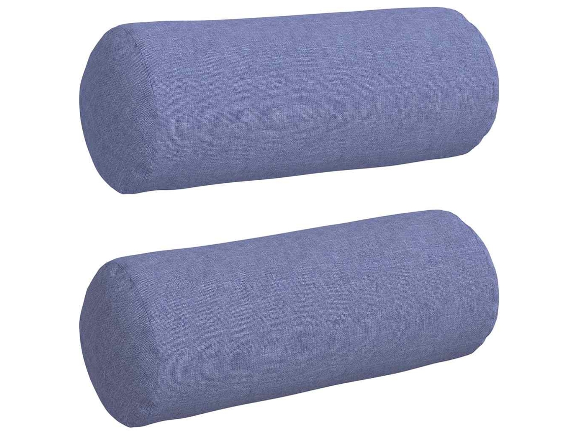 Cojines de apoyo, 2 unidades, color azul vaquero, Ø 15 x 40 cm, tela HARLANV1