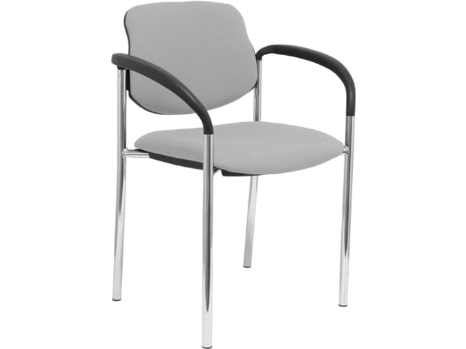 Silla de Confidente PIQUERAS Y CRESPO Villalgordo Gris y Chasis Cromo (Brazos)