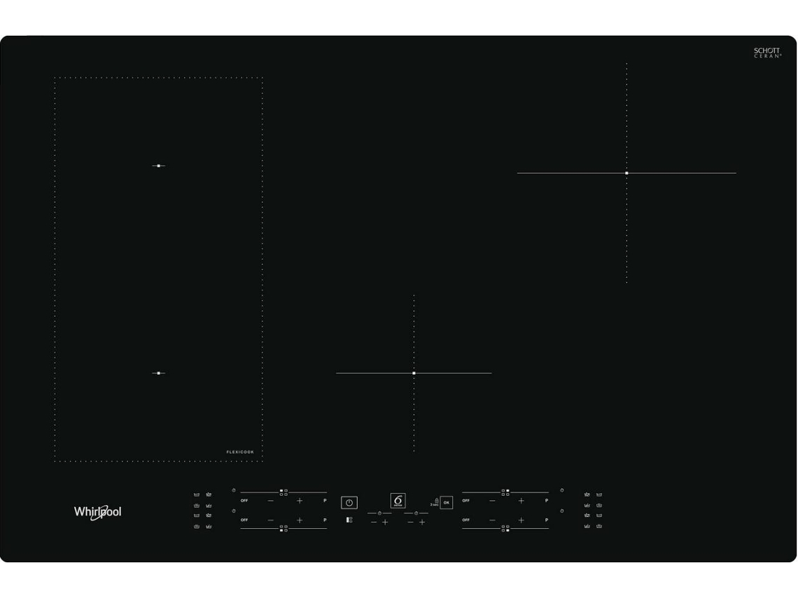 Placa de Inducción WHIRLPOOL WLB2977NE (Eléctrica - 77 cm - Negro)