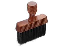 Cepillo de pelo roto con mango de madera negra para cortar el pelo.